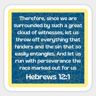 Bible Verse Hebrews 12:1 Sticker